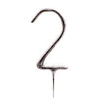 Бенгальська свічка-цифра "2" срібна (16 см) 1 шт