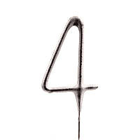 Бенгальська свічка-цифра "4" срібна (16 см) 1 шт