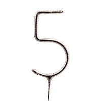 Бенгальська свічка-цифра "5" срібна (16 см) 1 шт