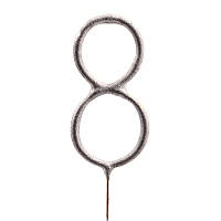 Бенгальська свічка-цифра "8" срібна (16 см) 1 шт