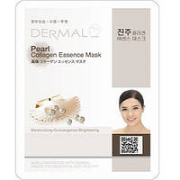 Тканинна маска для обличчя Dermal Pearl Collagen Essence Mask c перловою пудрою до 04.2026