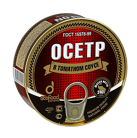 Осетер EcoFood в томатному соусі ж / б 240 г.