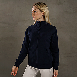 Жіноча преміум толстовка на замку без капюшона Глибоко Темно-синя Fruit Of The Loom 0621160AZL