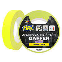 HPX FLUO TAPE - жовта, 25мм x 25м - армована флуоресцентна стрічка для маркування