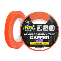 HPX FLUO TAPE - оранж, 12мм x 25м - армована флуоресцентна стрічка для маркування