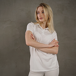 Біла жіноча футболка поло спортивна поліестер Fruit of the Loom,XL