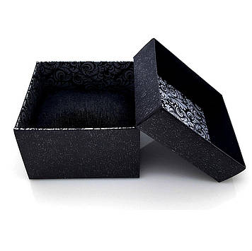 Подарункова коробка для годинника чорна зі сріблястим візерунком