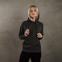 Жіноча толстовка сіра худі легка (світлий графіт) Lightweight lady-fit Fruit of the Loom,2XL