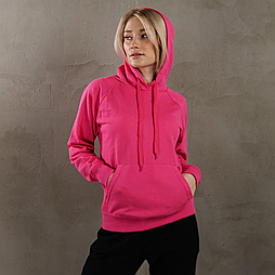 Жіноча толстовка малинова худі легка Lightweight lady-fit Fruit of the Loom,XS