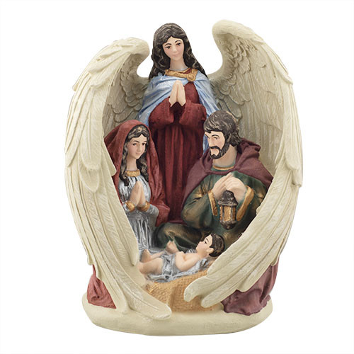 Статуетка Свята родина з ангелом кольорова (гіпс) R0220-6(G)