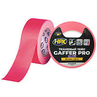 FLUO GAFFER PRO - розовый, 50мм х 25м - флуоресцентный матовый тейп HPX