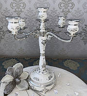 Декоративный мельхиоровый подсвечник на 5 свечей