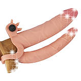 Подовжуюча подвійна насадка на член з вібрацією Pleasure X-Tender Vibrating Double Penis Sleeve Add 1", фото 3