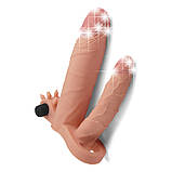 Подовжуюча подвійна насадка на член з вібрацією Pleasure X-Tender Vibrating Double Penis Sleeve Add 1", фото 6