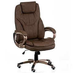 Комп'ютерне крісло Bayron brown у коричневій арткоже , Tilt, посилений пластик, газліфт