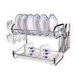 Сушарка зі сталі для посуду настільна Edenberg EB-2108 Органайзер для посуду, фото 10