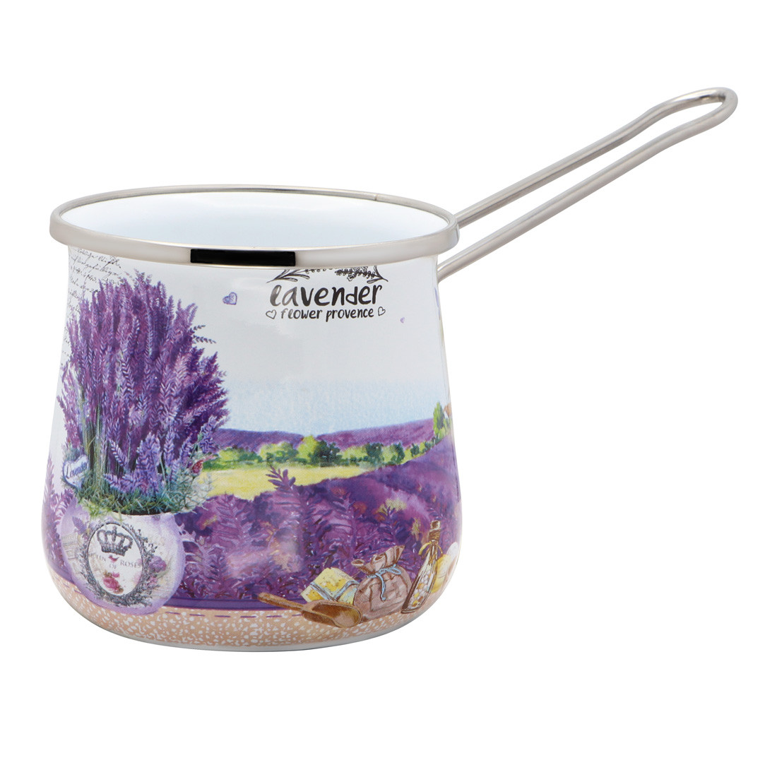 Турка для кави емальована 0,6 л "Лаванда" 16707