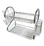 Сушарка зі сталі для посуду настільна Edenberg EB-2109 Органайзер для посуду, фото 9