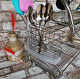 Сушарка зі сталі для посуду настільна Edenberg EB-2109 Органайзер для посуду, фото 4