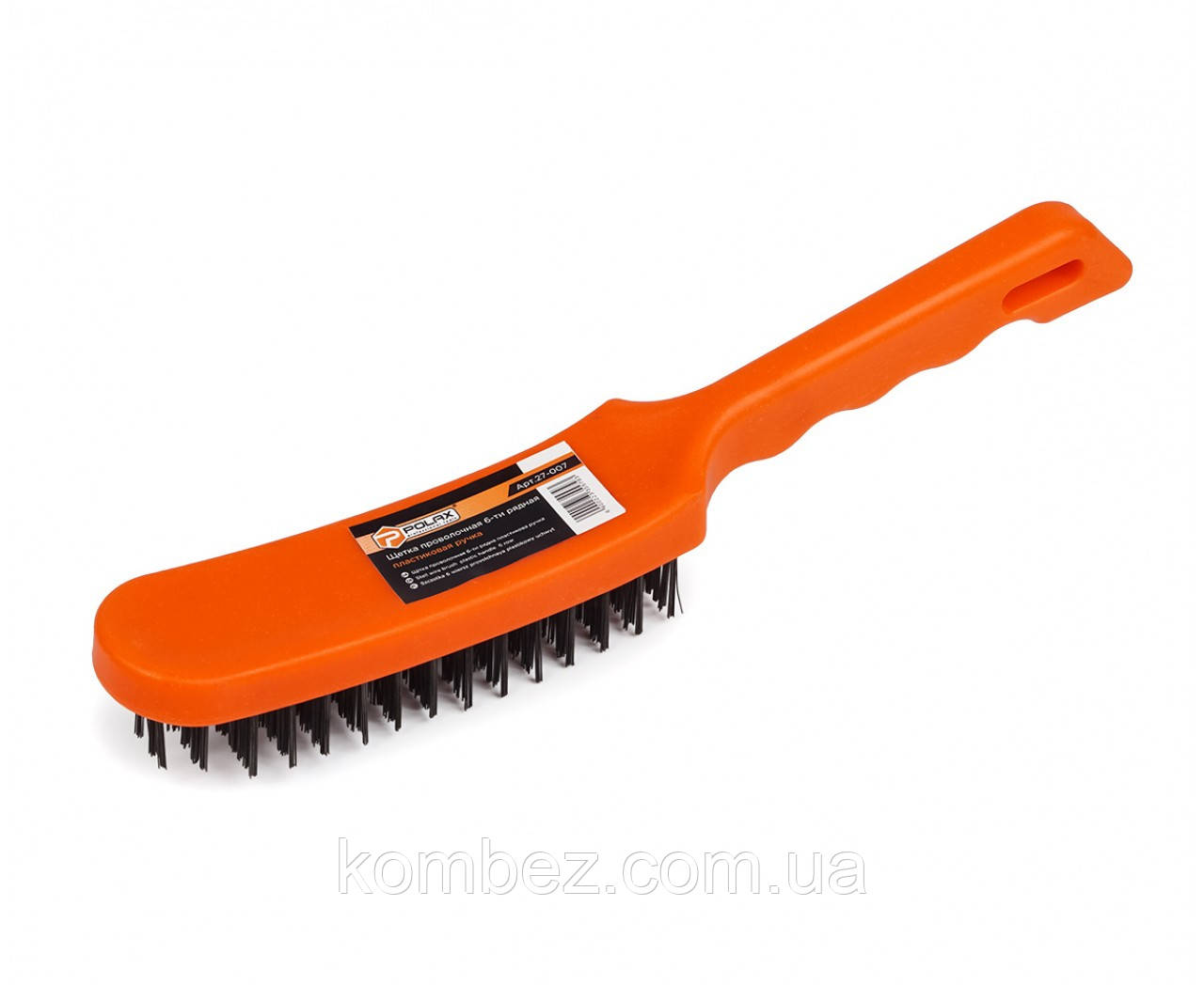 Щітка дротяна пластикова ручка 6-тирядна Полакс, фото 1
