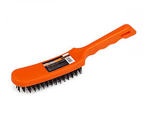 Щітка дротяна пластикова ручка 6-тирядна Полакс