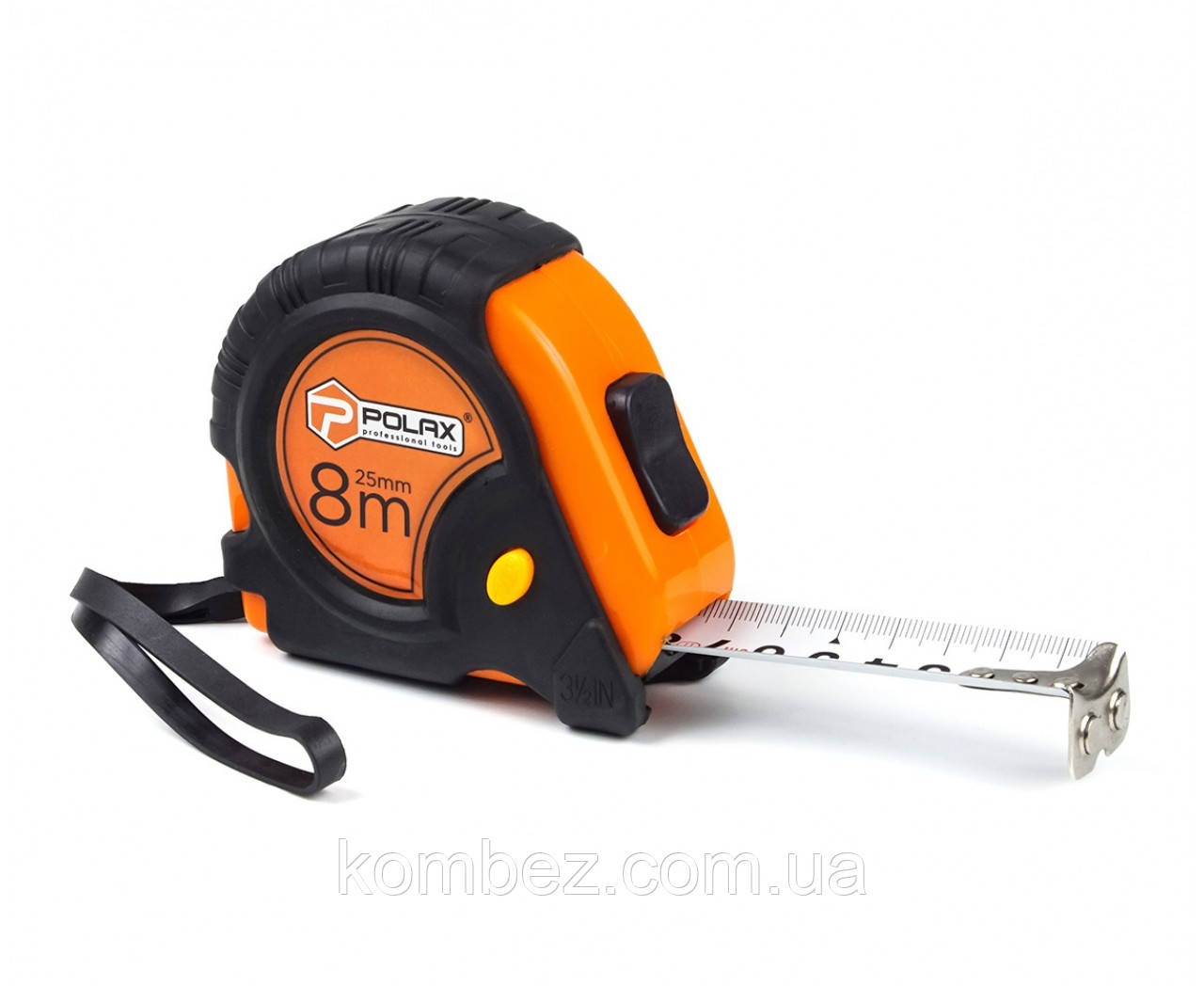 Рулетка 8 м х 25 мм рез.корпус Полакс, фото 1