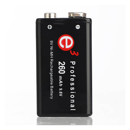 Аккумулятор Soshine Ni-9.6V-260, 6F22 (крона), 9.6V, 260mAh, LSD Ni-MH, Black, фото 2