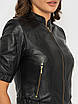 Шкіряна куртка з коротким рукавом VK чорна жіноча (Арт. LT311-B), фото 4