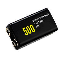 Аккумулятор Soshine USBLi-7.4V-500, 6F22 (крона), microUSB, 7.4V, 500mAh, Li-Po, LED, Black, фото 2