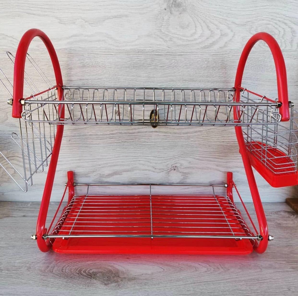 Сушарка з неіржавкої сталі для посуду настільна Edenberg EB-2110 Органайзер для посуду, фото 1