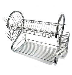 Сушарка зі сталі для посуду настільна Edenberg EB-2109 Хромований метал