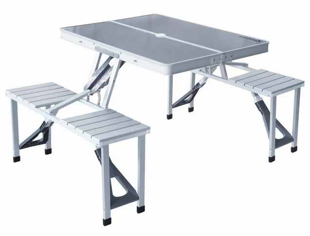 Стіл трансформер складаний алюмінієвий для пікніка зі стільцями, туристичний стіл