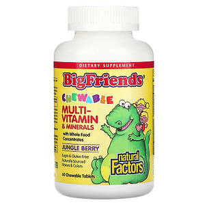 Вітамін для дітей Natural Factors Big Friends Chewable Multivitamin 60 таб.