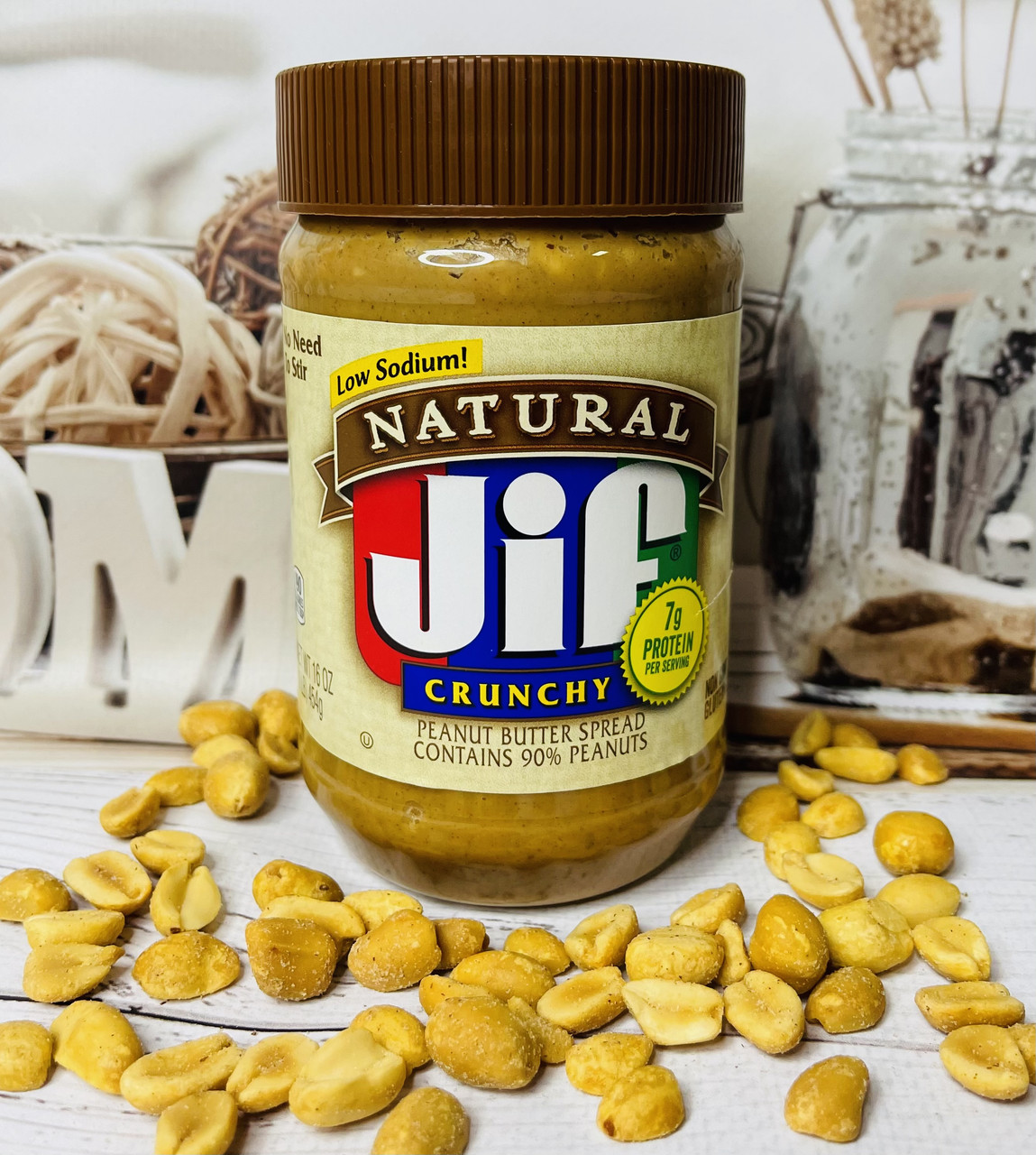 Арахісова паста JIF Crunchy зі шматочками горішків, 454грам