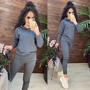 Спортивний костюм жіночий з худі, з капюшоном і звуженими джоггерами (р. 42-50) 11051235
