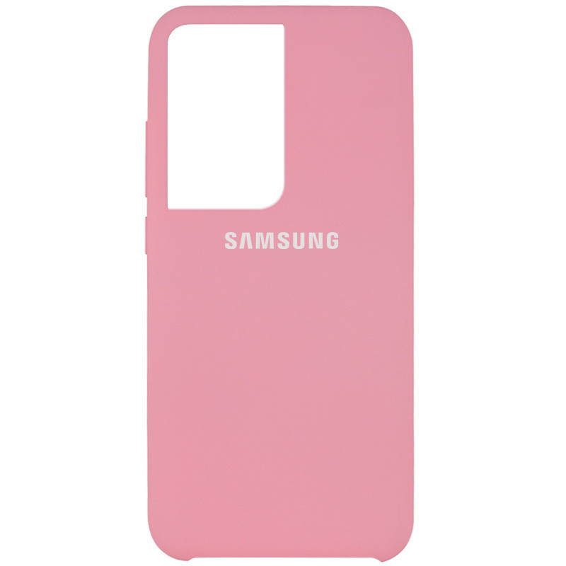 Чохол Silicone Cover (AAA) для Samsung Galaxy S21 Ultra Рожевий / Light pink