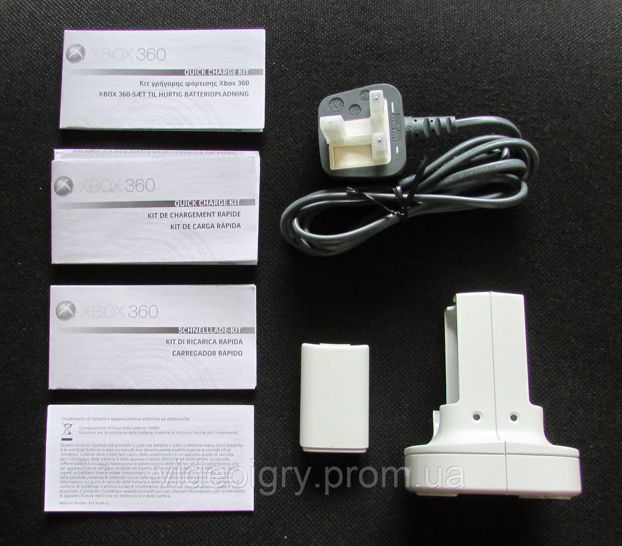 Quick Charge Kit XBOX 360, зарядное устройство и аккумулятор Xbox360 (оригинал) БУ - фото 2 - id-p2649216