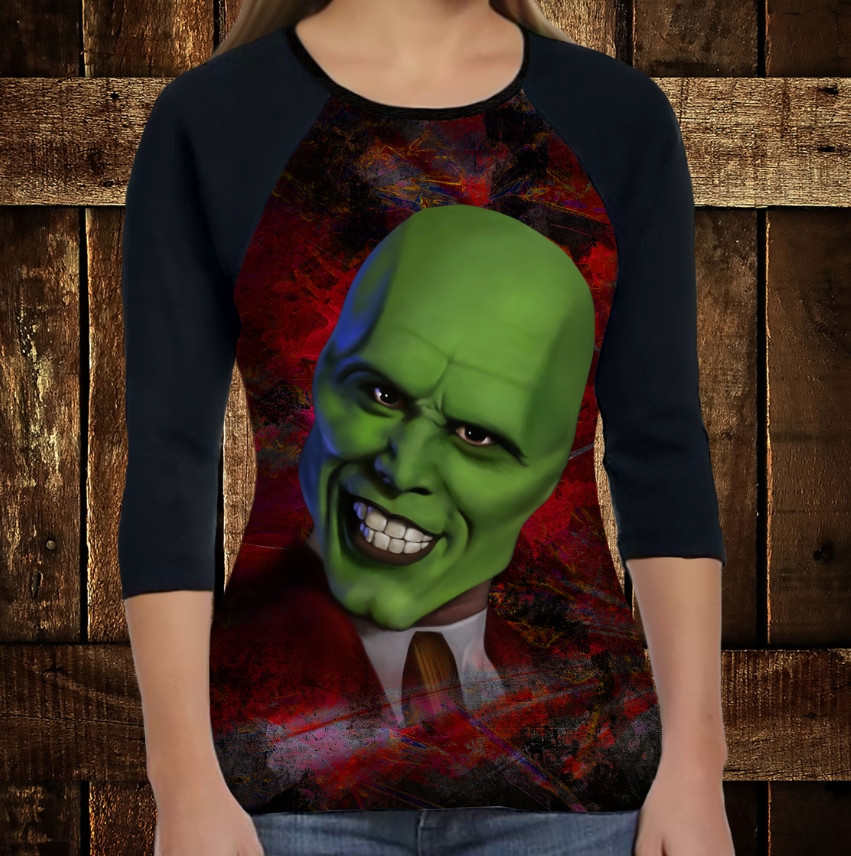 Лонгслив-реглан з 3D принтом: Маска. Mask ВСІ Розміри, фото 1