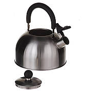 Якісний металевий чайник зі свистком з нержавіючої сталі для газової плити А -Плюс чайник нержавійка
