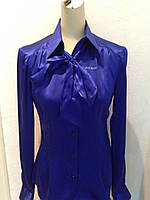 Блуза рубашка шелковая женская Societa синяя