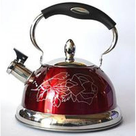 Якісний металевий чайник зі свистком з нержавіючої сталі для газової плити А-Плюс чайник нержавійка, фото 1