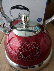 Якісний металевий чайник зі свистком з нержавіючої сталі для газової плити А-Плюс чайник нержавійка, фото 5