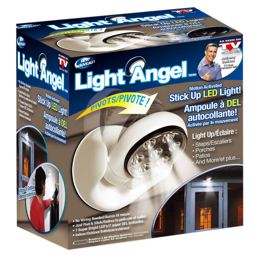 Сенсорный светильник с датчиком движения Light Angel, 7 мощных LED диодов, на батарейках,,СК - фото 10 - id-p1405441361