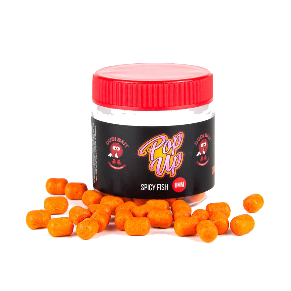 Поп-ап Dudi Baits Pop Up Spicy Fish 8 mm dumbell, фото 1