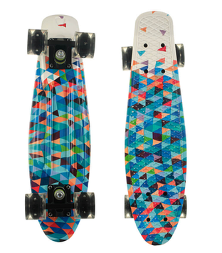 Пенні Борд - скейт Best Board 25 блакитний з такими колесами, двосторонній забарвлення | пенниборд скейтборд