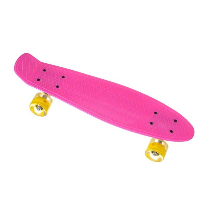 Пенні Борд - скейт Penny Board 23 рожевий з світяться PU колесами до 80 кг | пенниборд дитячий скейтборд