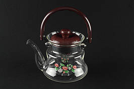 Скляний Чайник для заварювання чаю з жароміцного термостійкого скла А-Плюс заварник для чаю