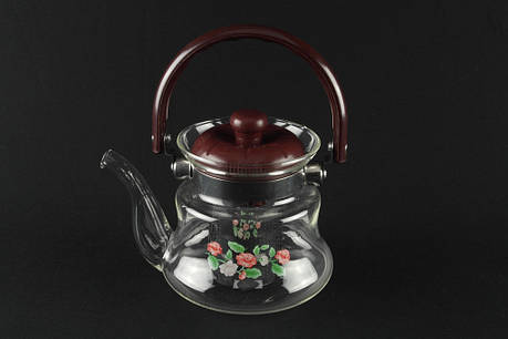 Скляний Чайник для заварювання чаю з жароміцного термостійкого скла А-Плюс заварник для чаю, фото 1