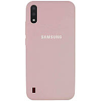 Чохол Silicone Cover Full Protective (AA) для Samsung Galaxy A01 Рожевий/Pink Sand