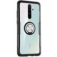 TPU+PC чехол Deen CrystalRing for Magnet (opp) для Xiaomi Redmi Note 8 Pro Бесцветный / Черный